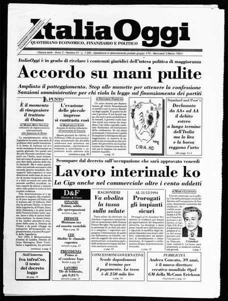 Italia oggi : quotidiano di economia finanza e politica